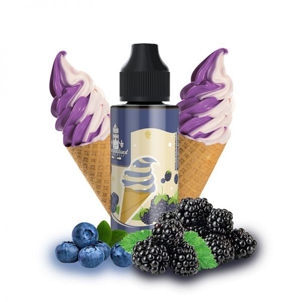 Flaschen Dunst - Berry Ice Cream - 100ml Shortfill mit Deko